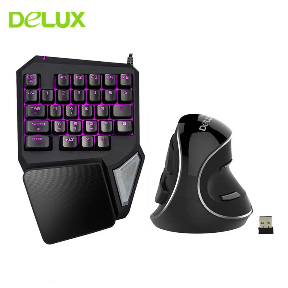 Delux Gaming Mouse Keyboard Comb Wireless M618 plus Vertical Mouse + Wired Mini T9 pro Gaming Keyboardfor Laptop Tablet Desktop
Delux Gaming Mouse Keyboard Comb Wireless M618 plus Vertical Mouse + Wired Mini T9 pro Gaming Keyboardfor Laptop Tablet Desktop