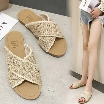 2019 Newly Women Boho Cross Weave Flat Slippers Breathable Flip Flops for Summer 19ing
2019 Newly Women Boho Cross Weave Flat Slippers Breathable Flip Flops for Summer 19ing
