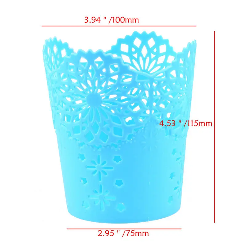 JX-LCLYL Lace Hollow Out Makeup Brush Pen Storage Holder Desk Organizer Flower Vase Pot