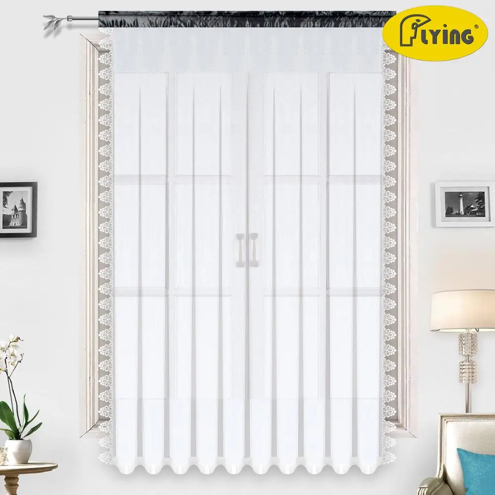

Flying Window Tulle Yarn Kitchen Bay Screen Curtains for Living Room Divider Home Transparent Sheer Curtain Drapes Window Voile