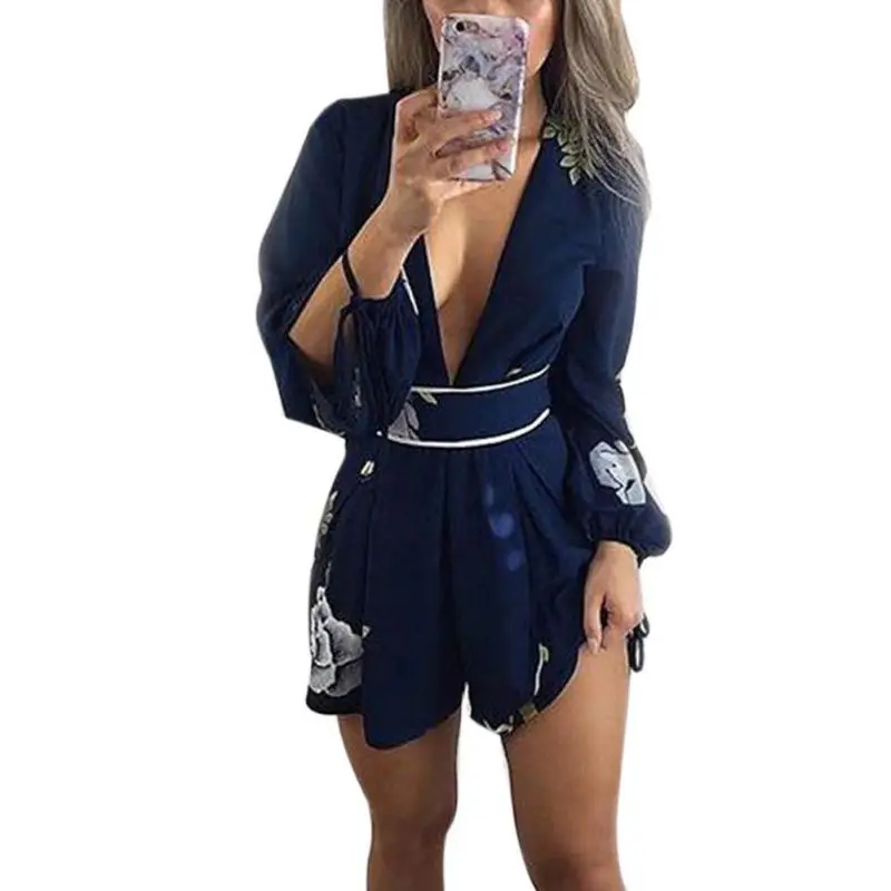 Summer Sexy Women Clubwear Deep V Neck Playsuit Loose Party Jumpsuit Floral Print Backless Romper For Female Summer
Summer Sexy Women Clubwear Deep V Neck Playsuit Loose Party Jumpsuit Floral Print Backless Romper For Female Summer