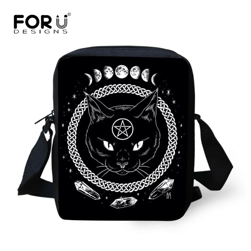 FORUDESIGNS 2018 Gothic Moon Phase Witching Black Cat Mini Shoulder Bags Crossbody Bag for Children Kids High Quality Handbags
FORUDESIGNS 2018 Gothic Moon Phase Witching Black Cat Mini Shoulder Bags Crossbody Bag for Children Kids High Quality Handbags