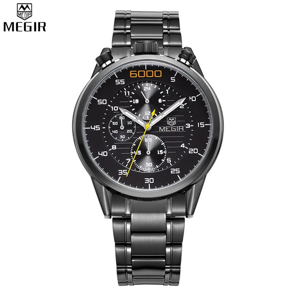 MEGIR Black Watch Top Brand Luxury Men Full Steel Watches Chronograph 6 Hands 24 Hours Military Watch Relogio Masculino /ML3005
MEGIR Black Watch Top Brand Luxury Men Full Steel Watches Chronograph 6 Hands 24 Hours Military Watch Relogio Masculino /ML3005