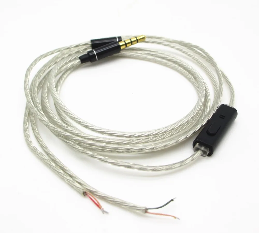 DIY Silver Plate earphone cable repair wire with microphone High Transparent Cable
DIY Silver Plate earphone cable repair wire with microphone High Transparent Cable