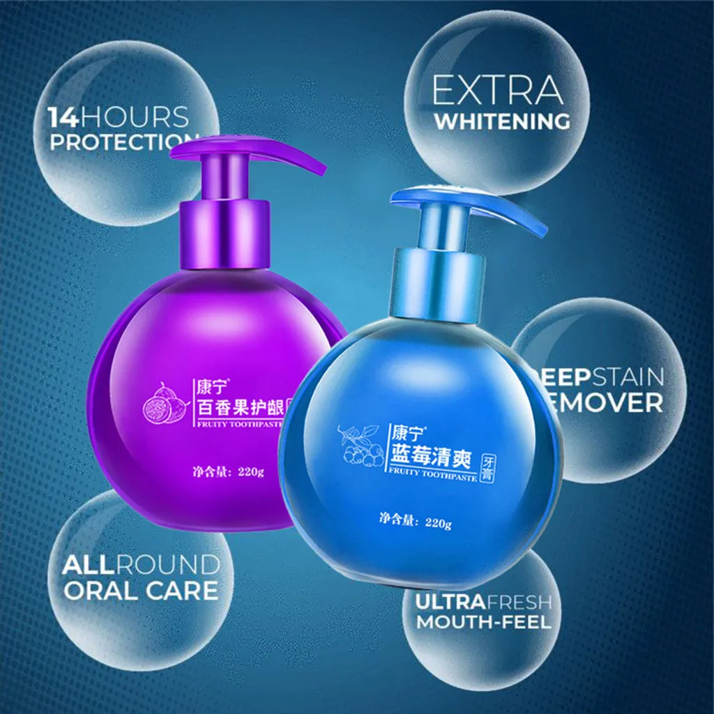 Stain Removal Whitening Toothpaste Fight Bleeding Gums Toothpaste Natural Fruity Flavor Prevent Tooth Decay Strengthe Branqueado
Stain Removal Whitening Toothpaste Fight Bleeding Gums Toothpaste Natural Fruity Flavor Prevent Tooth Decay Strengthe Branqueado