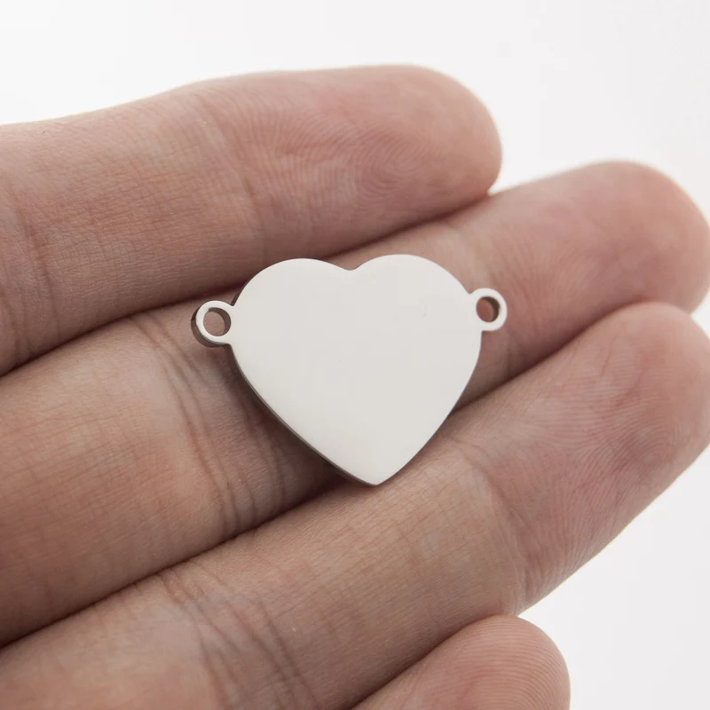 Stainless Steel Two holes Mini Heart Tag Charm Pendants Engravable Blanks Connector Accessory for DIY Jewelry Making 10pcs
Stainless Steel Two holes Mini Heart Tag Charm Pendants Engravable Blanks Connector Accessory for DIY Jewelry Making 10pcs