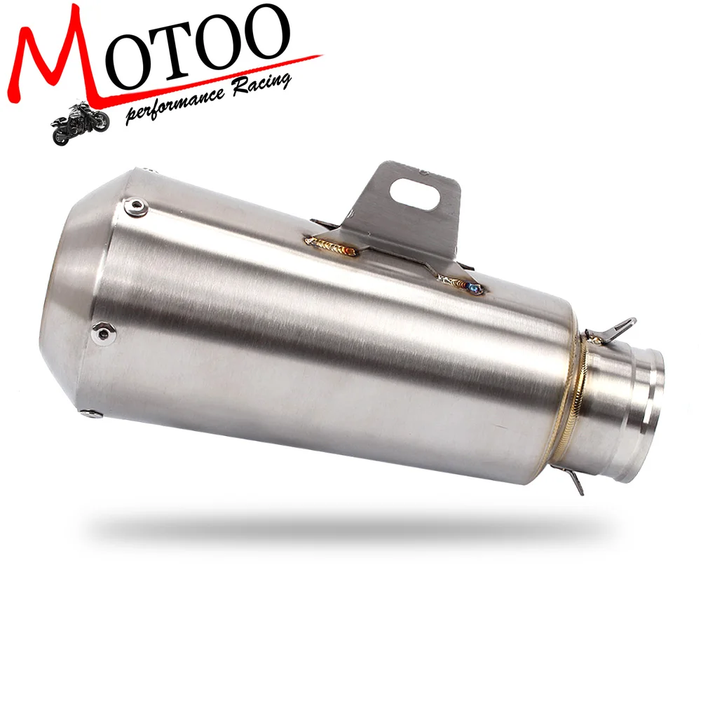 Motoo - Universal Performance Inlet 51mm Motorcycle Exhaust Muffler Pipe Stainless Steel FOR 125CC-1200CC Street/Sport/Racing 
Motoo - Universal Performance Inlet 51mm Motorcycle Exhaust Muffler Pipe Stainless Steel FOR 125CC-1200CC Street/Sport/Racing