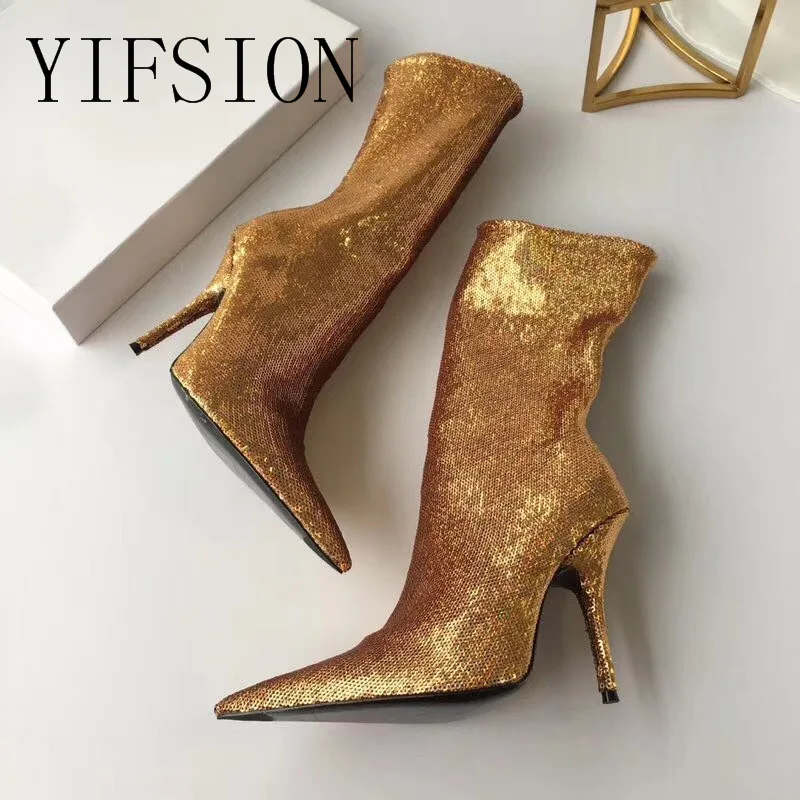 OLOME New Fashion Gold Silver Blingbling Women Boots Sexy Pointed Toe Slip On Thin High Heel Women Autumn Boots Shoes Woman
OLOME New Fashion Gold Silver Blingbling Women Boots Sexy Pointed Toe Slip On Thin High Heel Women Autumn Boots Shoes Woman