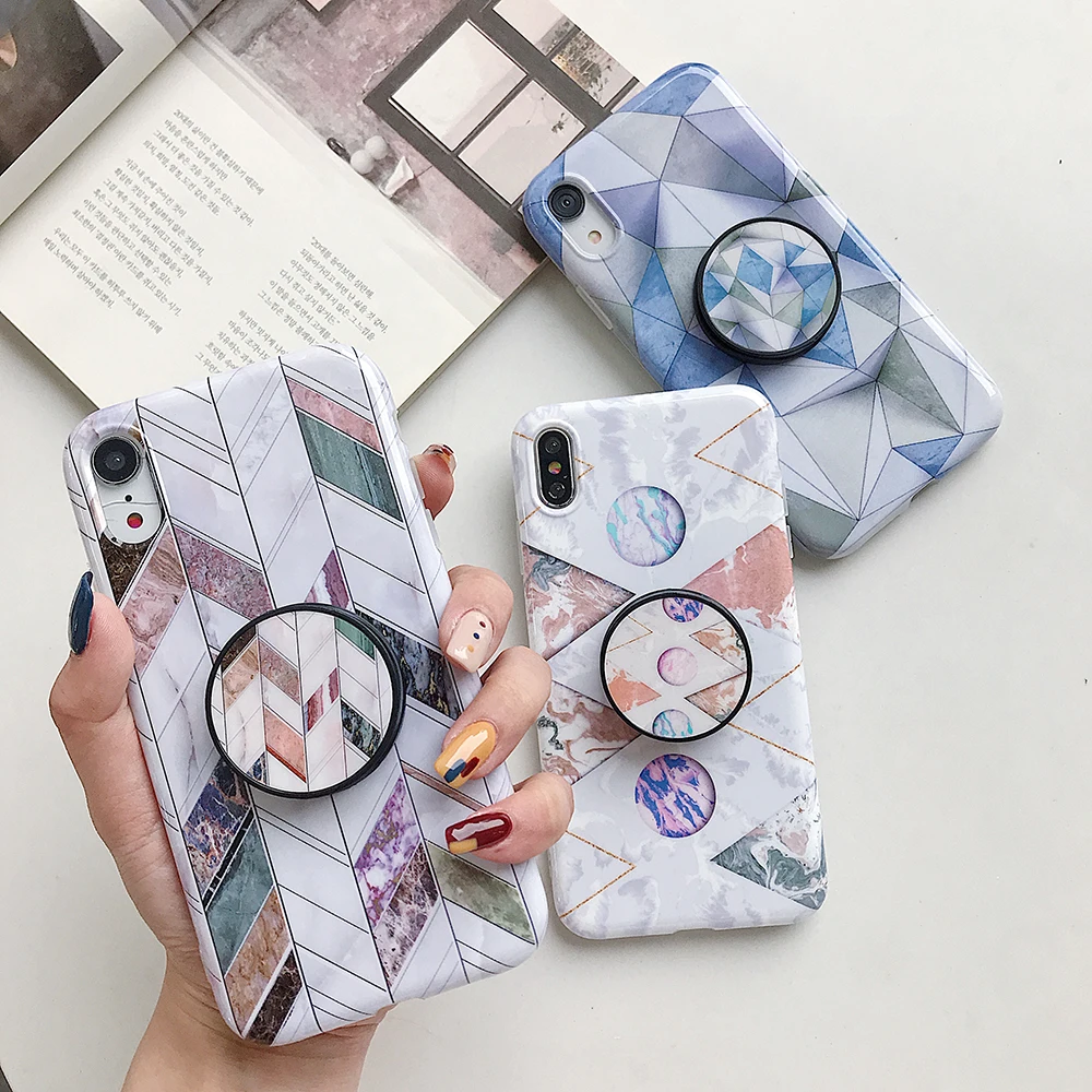 SUYACS Phone Case For iPhone XS Max XR 6 6S 7 8 Plus X Luxury triangle Geometric Soft IMD Flexible Kickstand Holder Back Cover
SUYACS Phone Case For iPhone XS Max XR 6 6S 7 8 Plus X Luxury triangle Geometric Soft IMD Flexible Kickstand Holder Back Cover