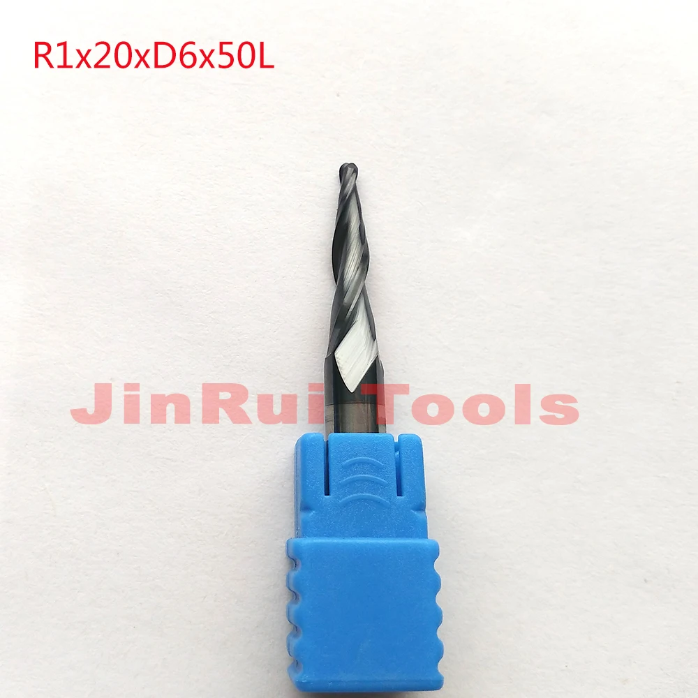 1pc R1*D6*20*50L*2F HRC55 Tungsten solid carbide Coated Tapered Ball Nose End Mills CNC milling cutters wood knife tools
1pc R1*D6*20*50L*2F HRC55 Tungsten solid carbide Coated Tapered Ball Nose End Mills CNC milling cutters wood knife tools