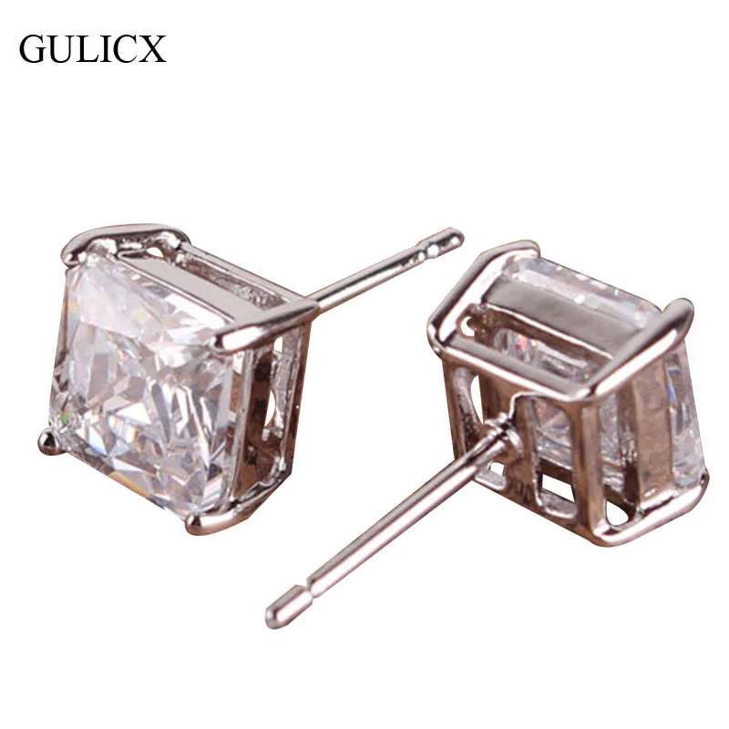 GULICX Fashion Pierced Stud Earing for Women White Gold-color Earring Princess Cubic Zircon CZ Crystal Wedding Jewelry E012
GULICX Fashion Pierced Stud Earing for Women White Gold-color Earring Princess Cubic Zircon CZ Crystal Wedding Jewelry E012