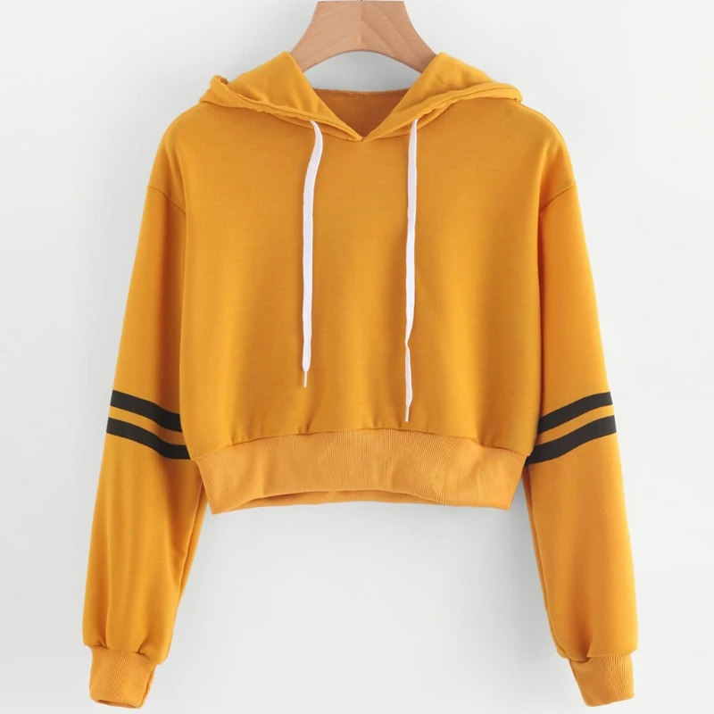 KLV Fashion Chic Women Girls Long Sleeve Crop Top Hoodies Sweatshirt Striped Casual Pullover Soft Yellow New
KLV Fashion Chic Women Girls Long Sleeve Crop Top Hoodies Sweatshirt Striped Casual Pullover Soft Yellow New