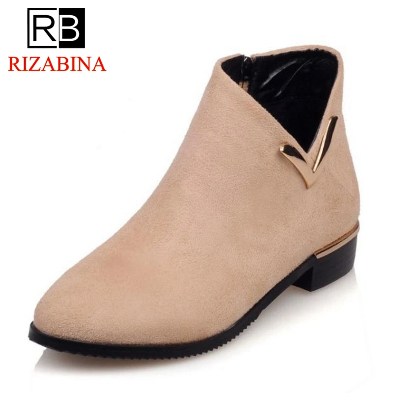 RizaBina 4 Color Women Winter Flats Boots Zipper Warm Fur Shoes Woman Round Toe Ankle Boots Fashion Office Shoes Size 33-42
RizaBina 4 Color Women Winter Flats Boots Zipper Warm Fur Shoes Woman Round Toe Ankle Boots Fashion Office Shoes Size 33-42