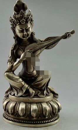 Copper Brass CHINESE crafts Asian Exquisite Chinese Collectible Old Decorated Handwork Tibetan Silver Buddha Playing Lute Statue
Copper Brass CHINESE crafts Asian Exquisite Chinese Collectible Old Decorated Handwork Tibetan Silver Buddha Playing Lute Statue