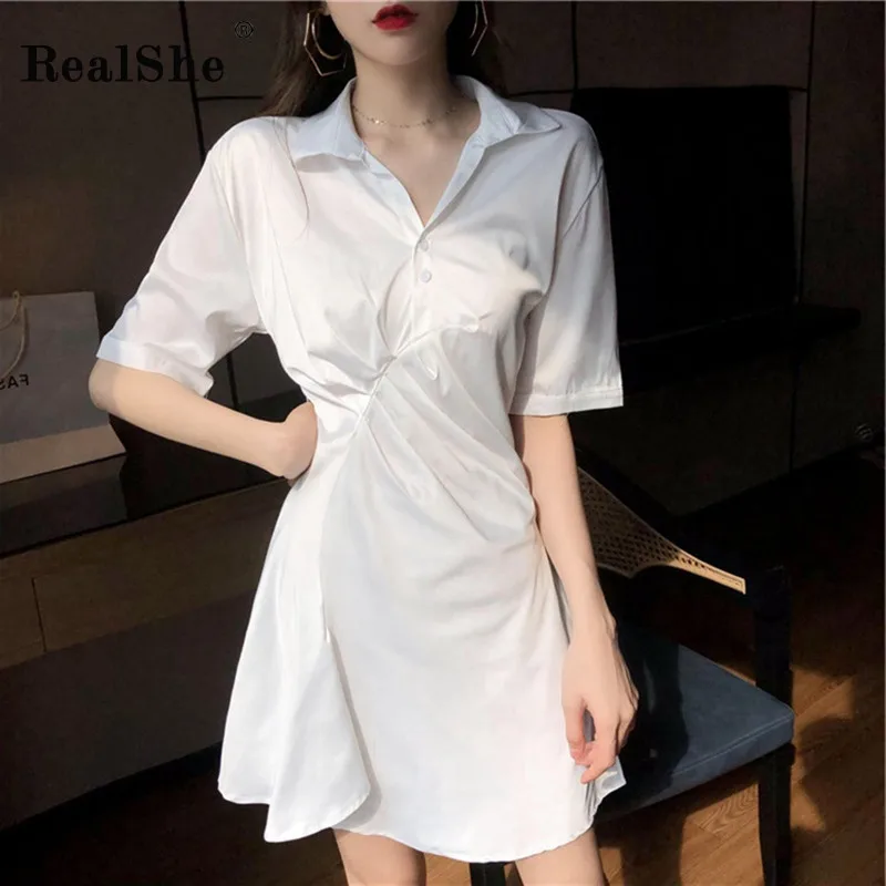 RealShe New Women Mini Dress Ladies Short Sleeve Draped Solid Dresses Women Summer Streetwear Elegant Casual Dress Vestidos
RealShe New Women Mini Dress Ladies Short Sleeve Draped Solid Dresses Women Summer Streetwear Elegant Casual Dress Vestidos