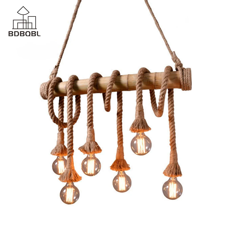 BDBQBL Country Hemp Rope Pendant Lights 3/6 Heads E27 Bulb Creative Hanging Lamp Rope Lamp for Bedroom Dining Room Hanglamp
BDBQBL Country Hemp Rope Pendant Lights 3/6 Heads E27 Bulb Creative Hanging Lamp Rope Lamp for Bedroom Dining Room Hanglamp
