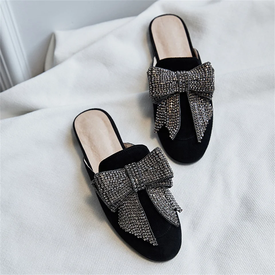 2019 spring summer female Muller shoes high quality material rhinestones shiny bow decoration slippers comfortable women shoes
2019 spring summer female Muller shoes high quality material rhinestones shiny bow decoration slippers comfortable women shoes