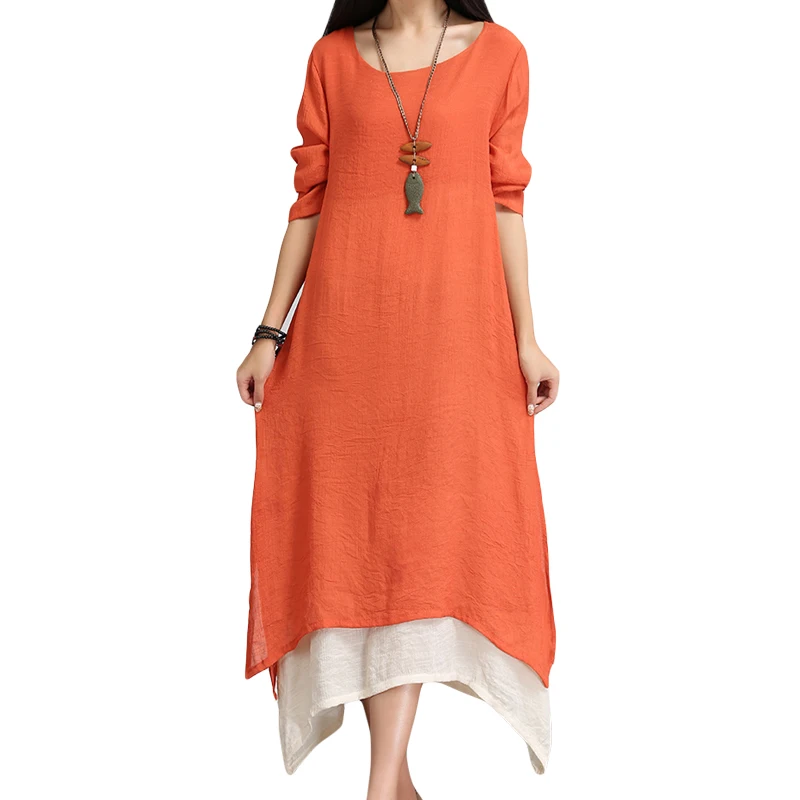 2018 Hisenky Fashion Cotton Linen Vintage Dress Summer Autumn Women Casual Loose Boho Dresses Vestidos Plus Size 5Colors
2018 Hisenky Fashion Cotton Linen Vintage Dress Summer Autumn Women Casual Loose Boho Dresses Vestidos Plus Size 5Colors