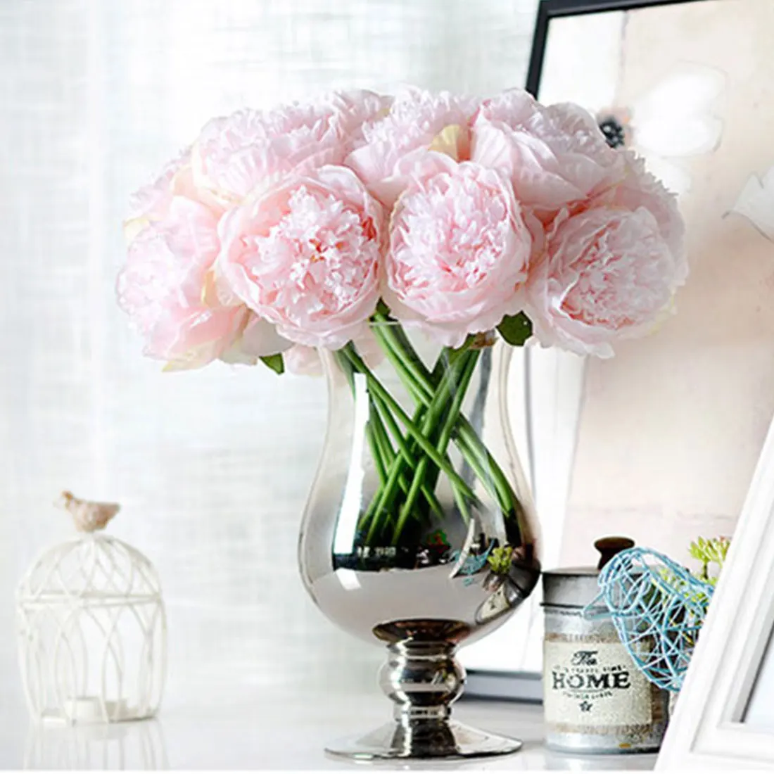 Image Hot Sale Artificial Fake Peony Silk Flowers Bridal Bouquet Flower Arrangement Home Wedding Party Festival Table Garden Decor