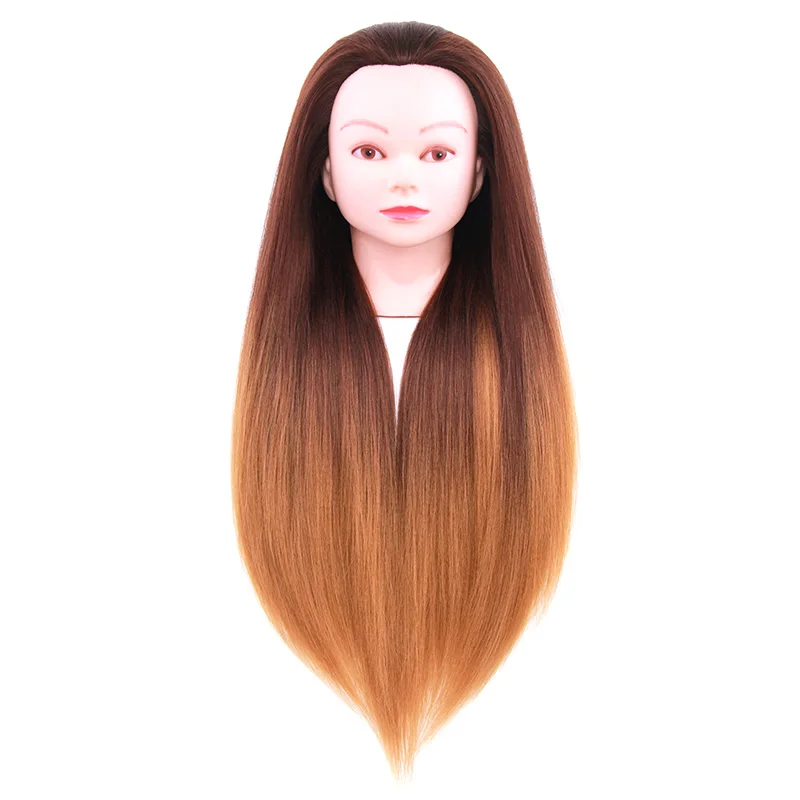 Новый стиль 28 дюймов манекен голова с Омбре Kanekalon синтетические волосы длинные