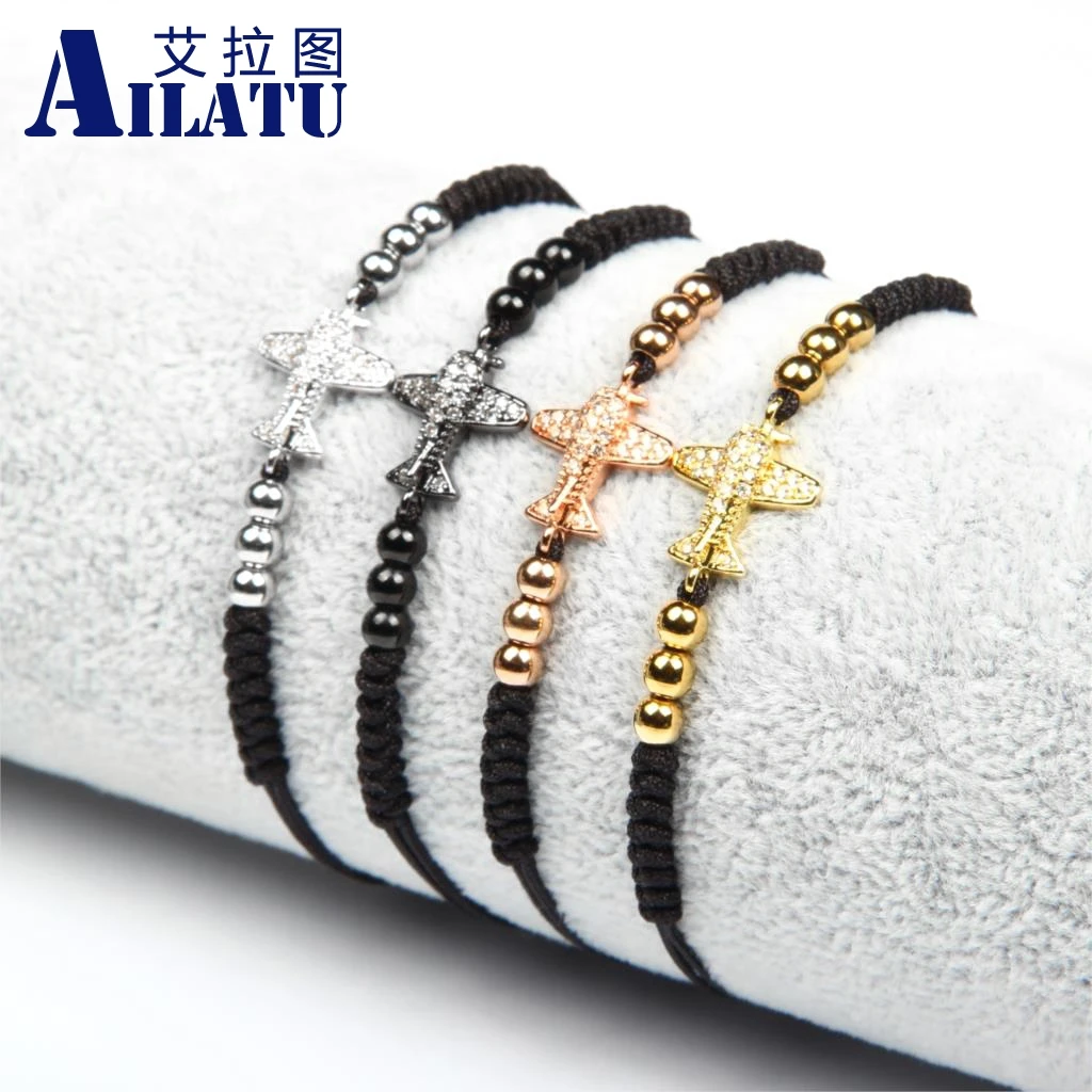 Ailatu New Female Micro Pave Cz Aircraft Airplane Macrame Bracelet Temperament Personality Hand Jewelry Classic Fighter
Ailatu New Female Micro Pave Cz Aircraft Airplane Macrame Bracelet Temperament Personality Hand Jewelry Classic Fighter
