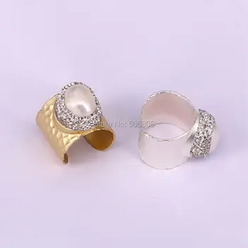 6PCS Natural pearl ring irregular pearl pave cz around fashion pearl gold / silver color ring adjustable fashion jewelry
6PCS Natural pearl ring irregular pearl pave cz around fashion pearl gold / silver color ring adjustable fashion jewelry