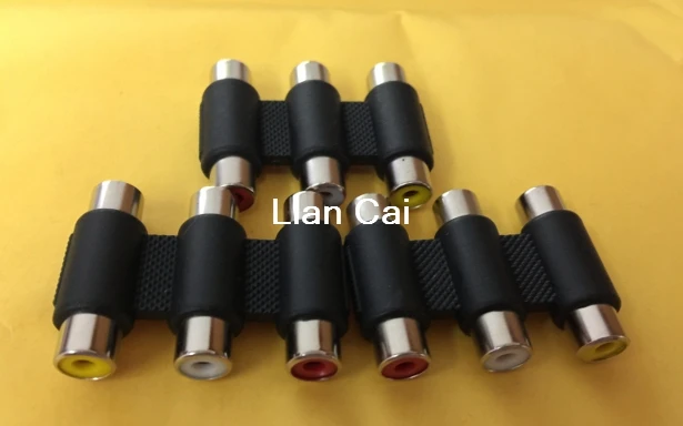 

10Pcs Nickel plated 3 RCA AV Audio Video Female to Female Jack Coupler Adapter 3RCA Connector