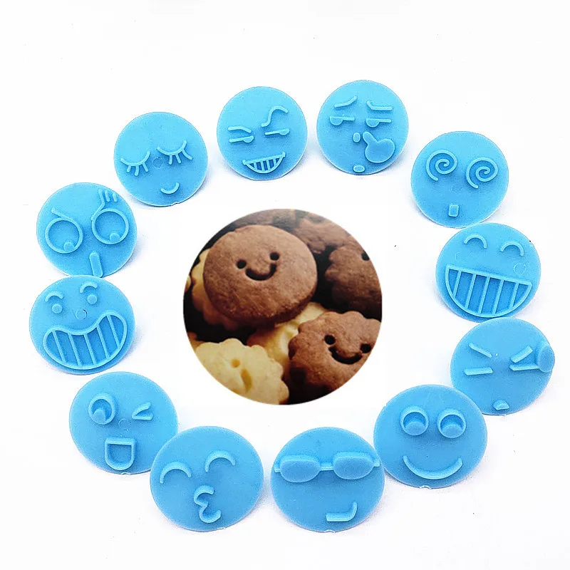 13PCSSet Cute Expression Biscuit Cutting Mould Plastic Baking Cutter DIY Cookie Fondant Molds Chocolate Fudge Decorating Tools 2