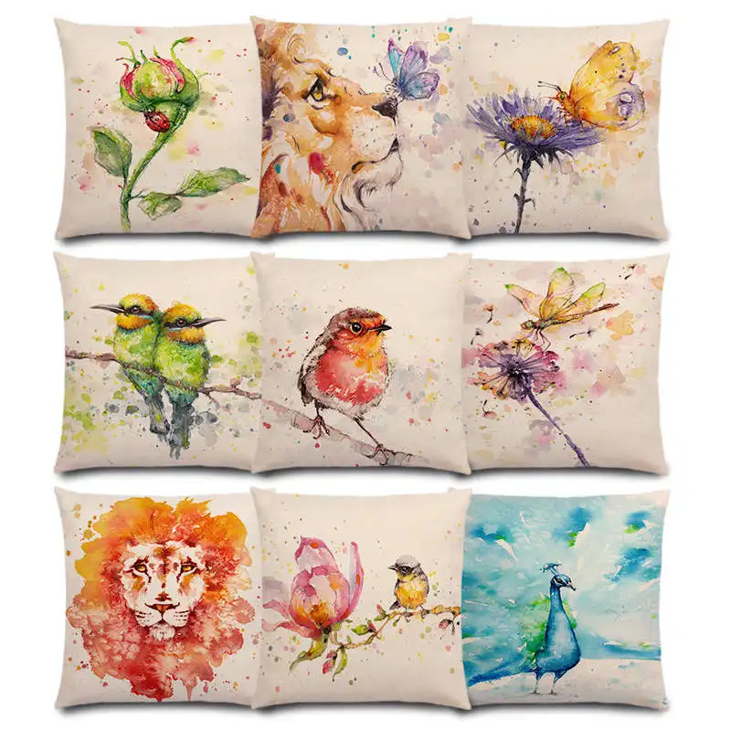 Watercolor Animals Robin Flamingos Kookaburras Lion Flowers Butterfly Ladybug Lane Bird Wren Good Cushion Cover Pillow Case
Watercolor Animals Robin Flamingos Kookaburras Lion Flowers Butterfly Ladybug Lane Bird Wren Good Cushion Cover Pillow Case