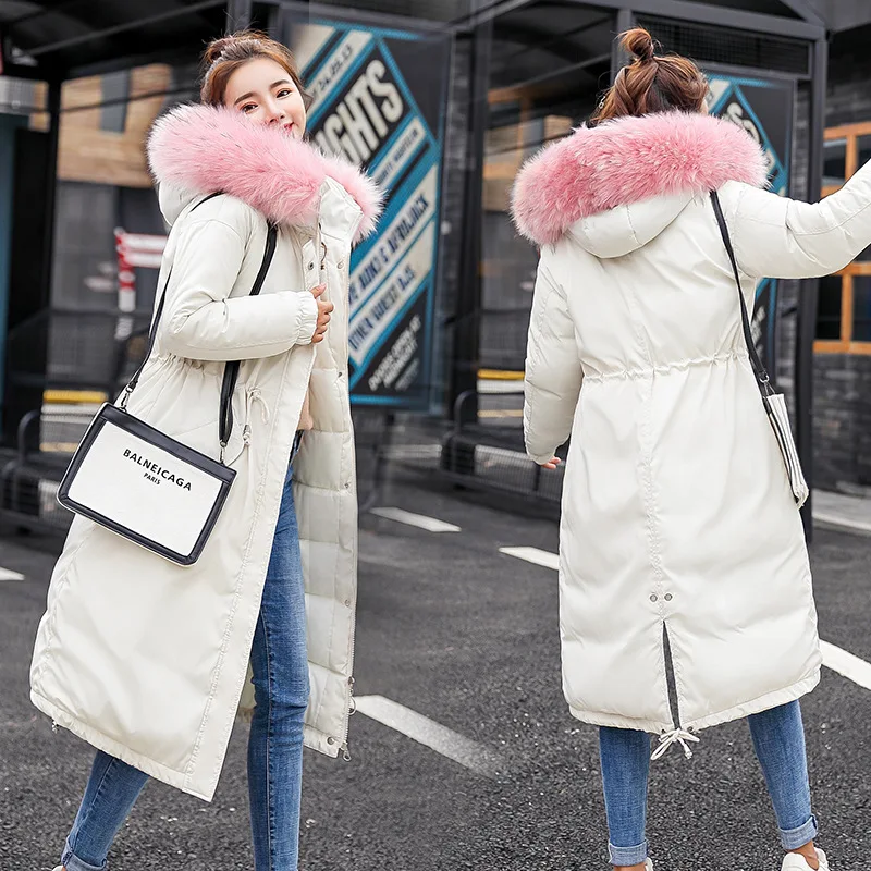 Fashion Loose Hooded Bige Fur Down jacket 2019 New Winter Women Down Cotton Padded Jacket Coat Female Thick Long Parkas Outwear
Fashion Loose Hooded Bige Fur Down jacket 2019 New Winter Women Down Cotton Padded Jacket Coat Female Thick Long Parkas Outwear