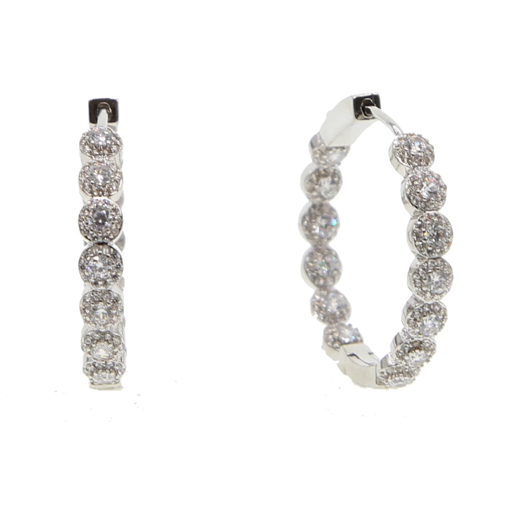 28mm Famous Design Luxury Popular Geometry round Full Mirco Paved Cubic Zirconia Wedding Earring Fashion Jewelry
28mm Famous Design Luxury Popular Geometry round Full Mirco Paved Cubic Zirconia Wedding Earring Fashion Jewelry