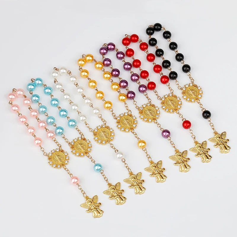 8mm Gold Angel Pendant Rosary Bracelets Catholic Baptism Communication Rosary Acrylic Beaded Religious Center Gift Jewelry
8mm Gold Angel Pendant Rosary Bracelets Catholic Baptism Communication Rosary Acrylic Beaded Religious Center Gift Jewelry