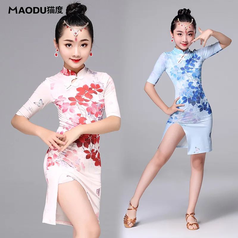 Fashion half-sleeve Flower print Latin dance one-piece dresses for little girl/children ballroom Chinese Style costume MD7115
Fashion half-sleeve Flower print Latin dance one-piece dresses for little girl/children ballroom Chinese Style costume MD7115