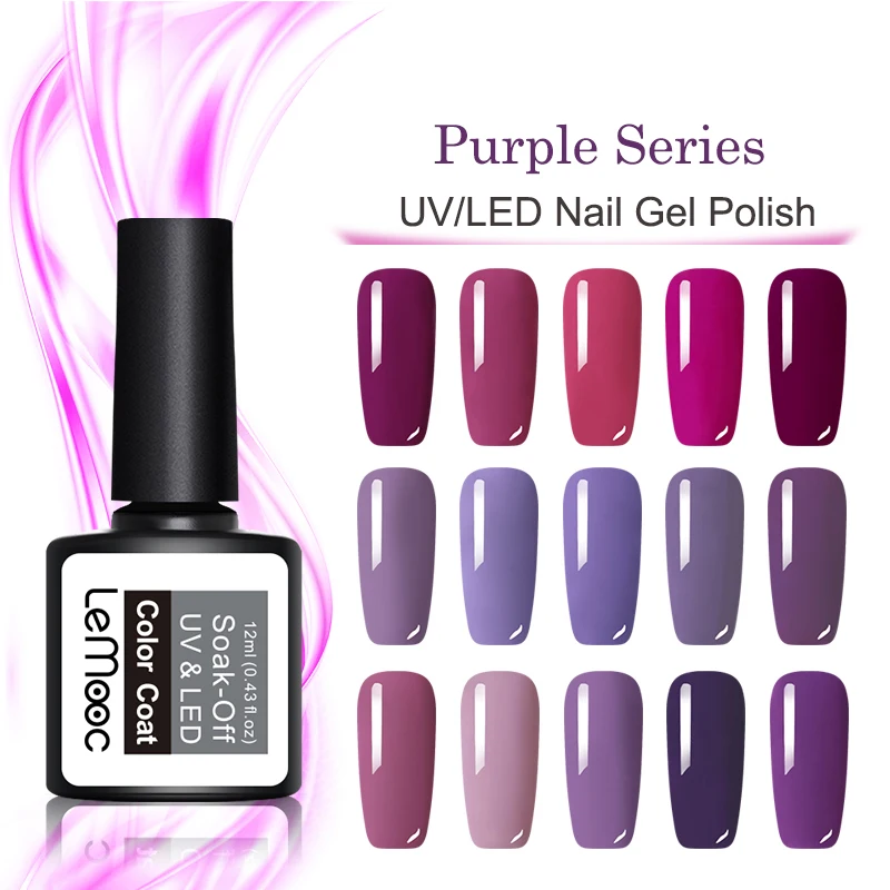 LEMOOC 8ml Purple Series Gel Nail Polish Soak Off UV/LED Nail Gel Semi Permanent Nail Art Gel Lacquer Vernis 24 Colors Available
LEMOOC 8ml Purple Series Gel Nail Polish Soak Off UV/LED Nail Gel Semi Permanent Nail Art Gel Lacquer Vernis 24 Colors Available