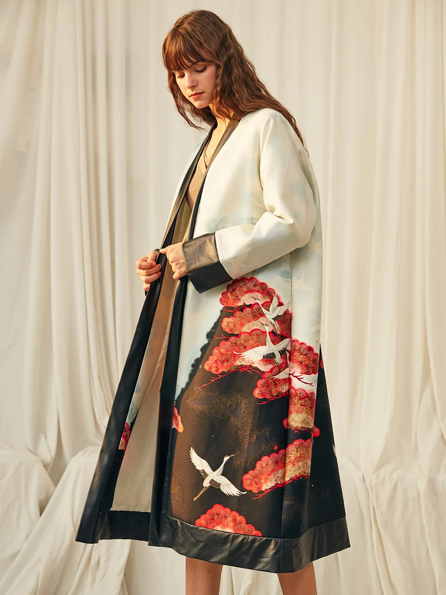 LYNETTE'S CHINOISERIE Winter Spring New Original Design Women Vintage Exquisite Loose Chinese Print Overcoat Outerwear
LYNETTE'S CHINOISERIE Winter Spring New Original Design Women Vintage Exquisite Loose Chinese Print Overcoat Outerwear
