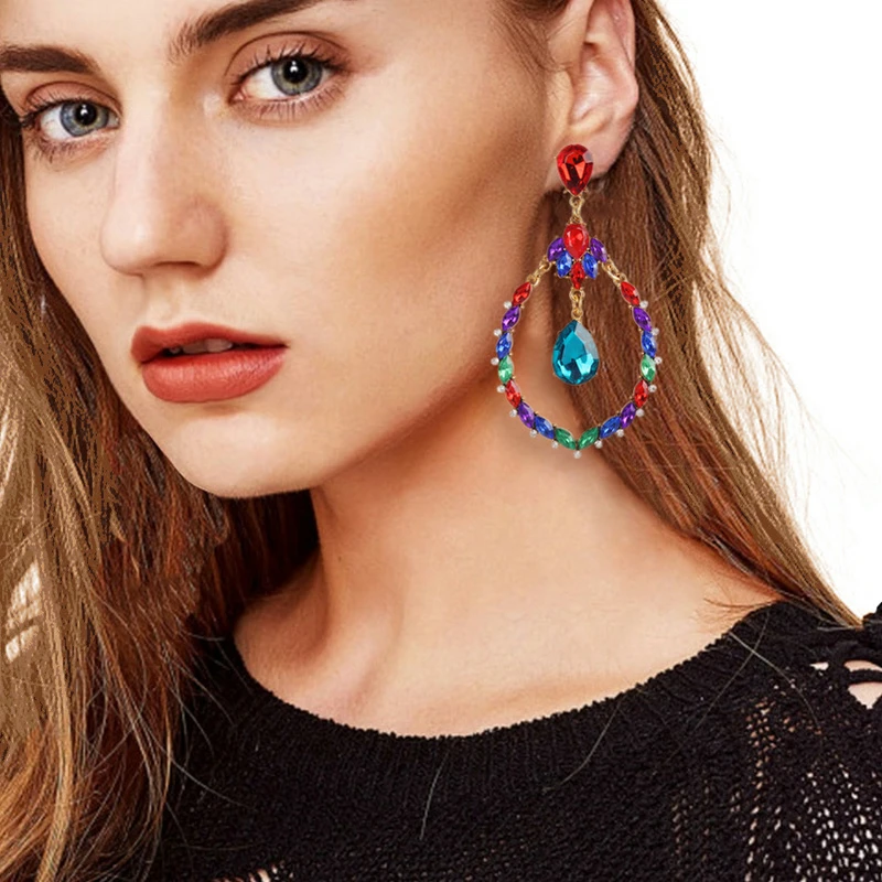 Trendy Bohemian Women Earrings Vintage ZA Multicolored Water Drop Earrings For Women Metal Dangle Valentine's Day Gift Jewelry
Trendy Bohemian Women Earrings Vintage ZA Multicolored Water Drop Earrings For Women Metal Dangle Valentine's Day Gift Jewelry