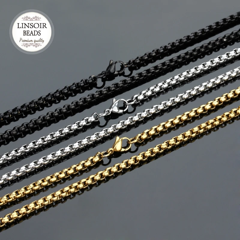 Chain's Necklace For Men Golden/Steel/Black Thick Stainless Steel Box Chain 60cm Long With Lobster Clasp Hot Fashion Jewelry
Chain's Necklace For Men Golden/Steel/Black Thick Stainless Steel Box Chain 60cm Long With Lobster Clasp Hot Fashion Jewelry