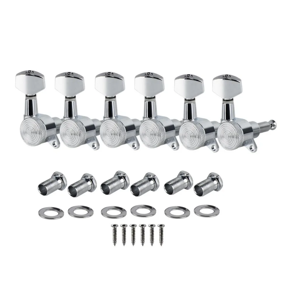 FLEOR Metal Locking Tuners Guitar Tuners Machine Heads Tuning Pegs Keys 6R Chrome Small Button for Guitar Accessories
FLEOR Metal Locking Tuners Guitar Tuners Machine Heads Tuning Pegs Keys 6R Chrome Small Button for Guitar Accessories