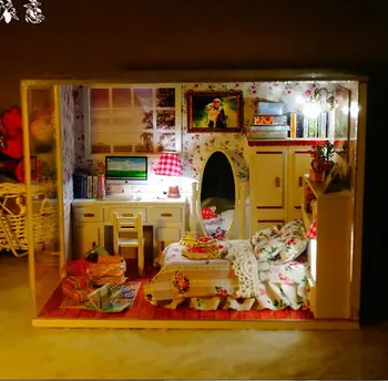 Diy Dollhouse kits 3D Casa De Boneca Miniature Doll House Model Building Kits Wooden Furniture Toys Birthday Gifts-- 
Diy Dollhouse kits 3D Casa De Boneca Miniature Doll House Model Building Kits Wooden Furniture Toys Birthday Gifts--