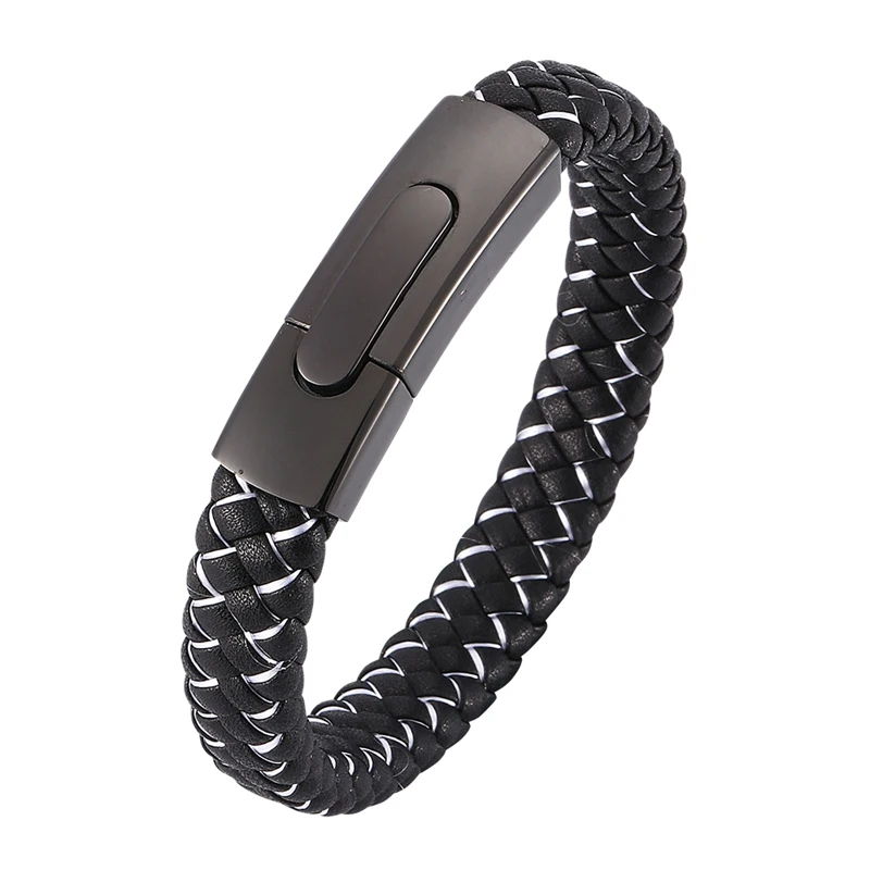 Simple Men Jewelry Black Leather Rope White Nylon Rope Mixed Weave Male Bracelet Stainless Steel Clasp Man Bracelete Gift SP0046
Simple Men Jewelry Black Leather Rope White Nylon Rope Mixed Weave Male Bracelet Stainless Steel Clasp Man Bracelete Gift SP0046