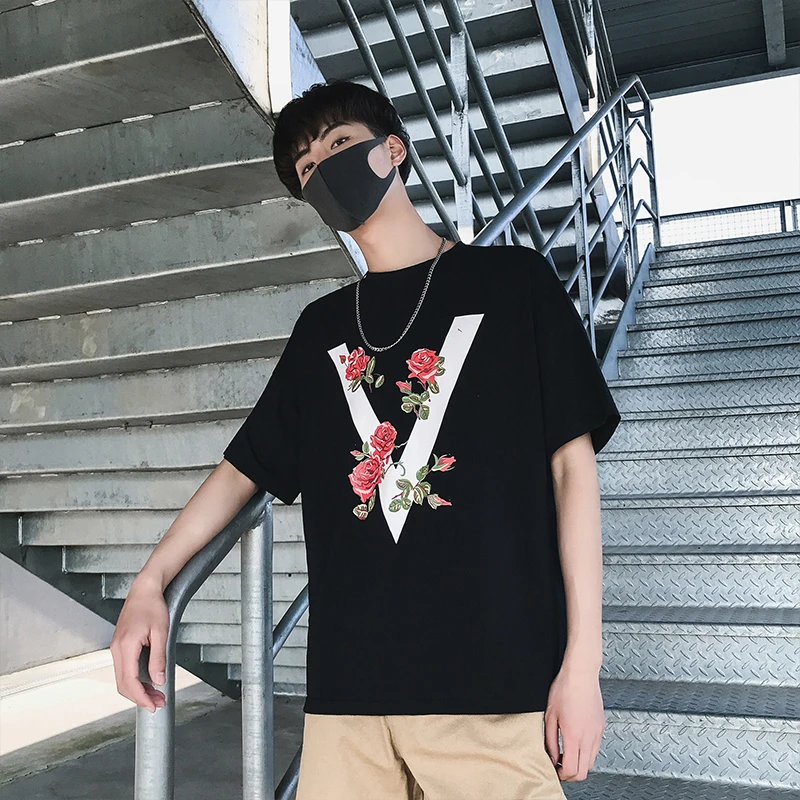 Hip Hop Rose Print T Shirt Men Joining Streetwear Harajuku Flame Tshirt T-Shirt Summer Short Sleeve Tops Tees
Hip Hop Rose Print T Shirt Men Joining Streetwear Harajuku Flame Tshirt T-Shirt Summer Short Sleeve Tops Tees