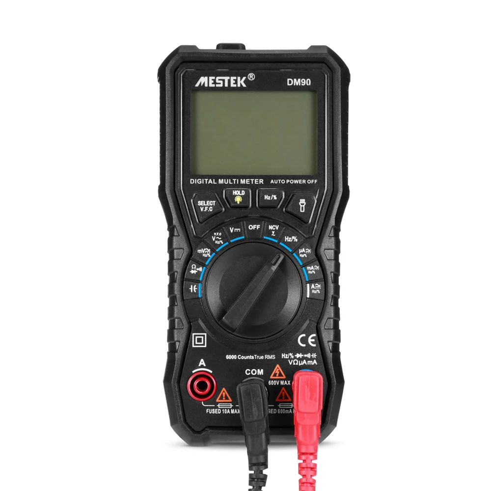 MESTEK DM90 Handheld LCD Digital Multimeter True RMS With 6000 Counts Portable Electrical Instrument With Low Battery Indication
MESTEK DM90 Handheld LCD Digital Multimeter True RMS With 6000 Counts Portable Electrical Instrument With Low Battery Indication