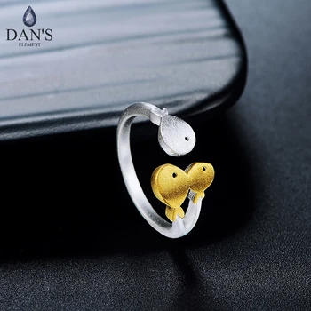 DAN'S ELEMENT Handmade 2 Colors Little Fish Shape Real 925 sterling silver Adjustable Rings Fashion Jewelry for Women DERY012 
DAN'S ELEMENT Handmade 2 Colors Little Fish Shape Real 925 sterling silver Adjustable Rings Fashion Jewelry for Women DERY012