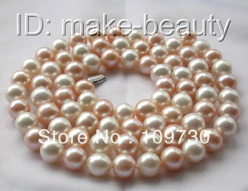 Jewelry 001162 stunning 34" big 11-12mm round white pink freshwater pearl necklace 14KGP clasp
Jewelry 001162 stunning 34" big 11-12mm round white pink freshwater pearl necklace 14KGP clasp