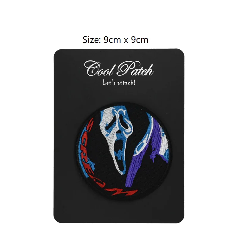 

3.5" SCREAM Scary Movie Ghostface Knife LOGO PATCH Crest TV Movie Film series Halloween Cosplay Costume Embroidered applique