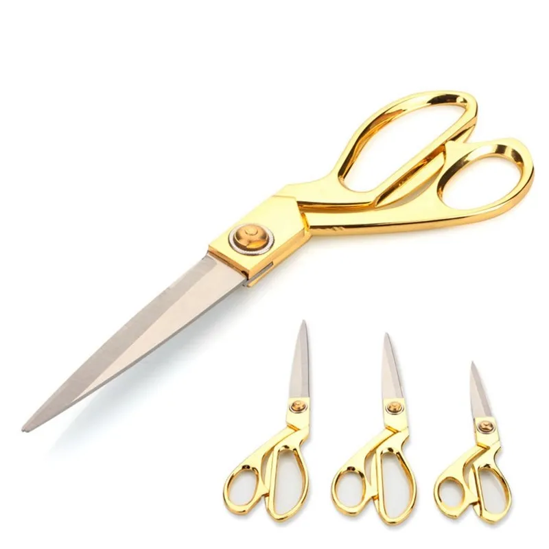 10.5 / 9.5 / 8 Inch Stainless steel golden Tailor's scissor clothing Sewing fabric Scissors
10.5 / 9.5 / 8 Inch Stainless steel golden Tailor's scissor clothing Sewing fabric Scissors