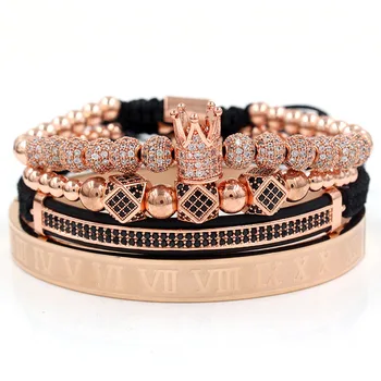 Classical Braiding Bracelet Bangle Sets 4Pcs/Sets Gold Hip Hop Men Pave CZ Crown Rhombus Charm Bracelet Sets Luxury Jewelry
Classical Braiding Bracelet Bangle Sets 4Pcs/Sets Gold Hip Hop Men Pave CZ Crown Rhombus Charm Bracelet Sets Luxury Jewelry