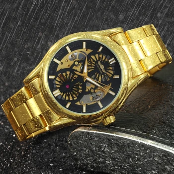 WINNER Automatic Skeleton Mechanical Watches Men Golden Stainless Steel Strap Brand Luxury Business Man Watch 2019 Wristwatch
WINNER Automatic Skeleton Mechanical Watches Men Golden Stainless Steel Strap Brand Luxury Business Man Watch 2019 Wristwatch