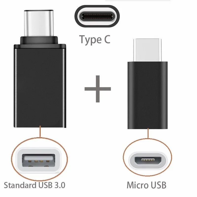 Ascromy 2 in 1 USB C OTG Type C to Micro USB Adapter For Xiaomi mi mix 2 Samsung Galaxy S8 Plus Note 8 Oneplus 5 LG G6 G5 Type-C (9)
