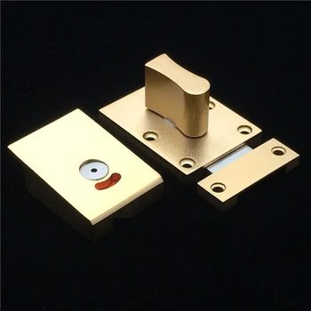 Aluminum Gold Nickel Brush Door Lock Latch With Red Green Indicator Public Restroom Toilet Partition Thumb turn
Aluminum Gold Nickel Brush Door Lock Latch With Red Green Indicator Public Restroom Toilet Partition Thumb turn